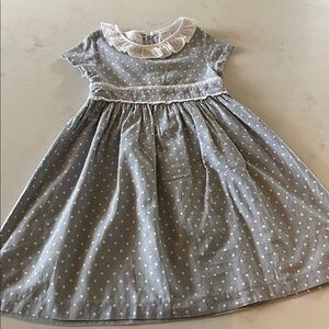 Edgehill collection (6) Blue/Gray Polka Dot Dress with Ruffle Collar